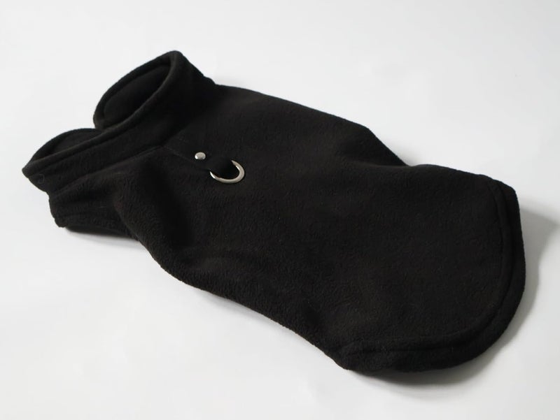 Jacko & Co - Fleece Vest Dog Sweater with Leash Ring - Soft, Warm & Lightweight Pullover Coat for Small & Medium Dogs, Puppies & Cats - Cozy Fall/Winter/Spring Pet Jacket (Black, Small 4-6lbs) - Image 2